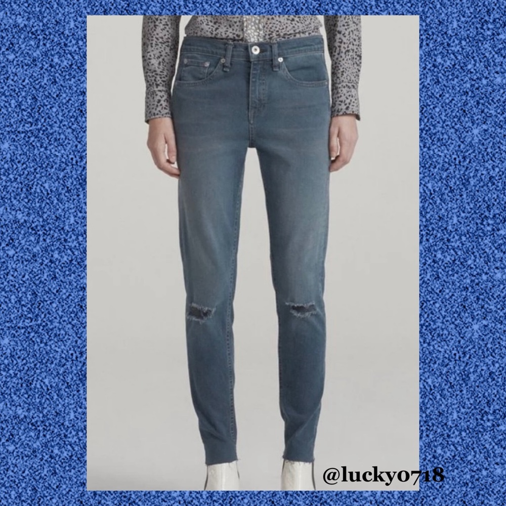 Rag & Bone High Rise Cropped Ankle Skinny in Alec Sz 27